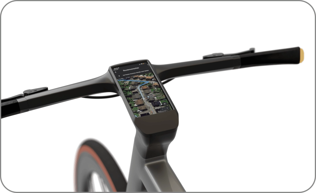 Integriertes Display im Fahrradlenker
